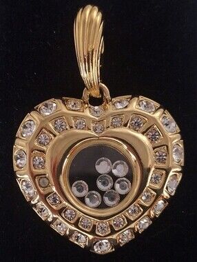 Nolan Miller Crystal Gold-Tone Heart Necklace Enhancer